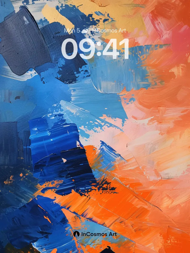 Cobalt Storm Wallpaper with Orange Fire wallpaper for iPhone, iPad & Mac