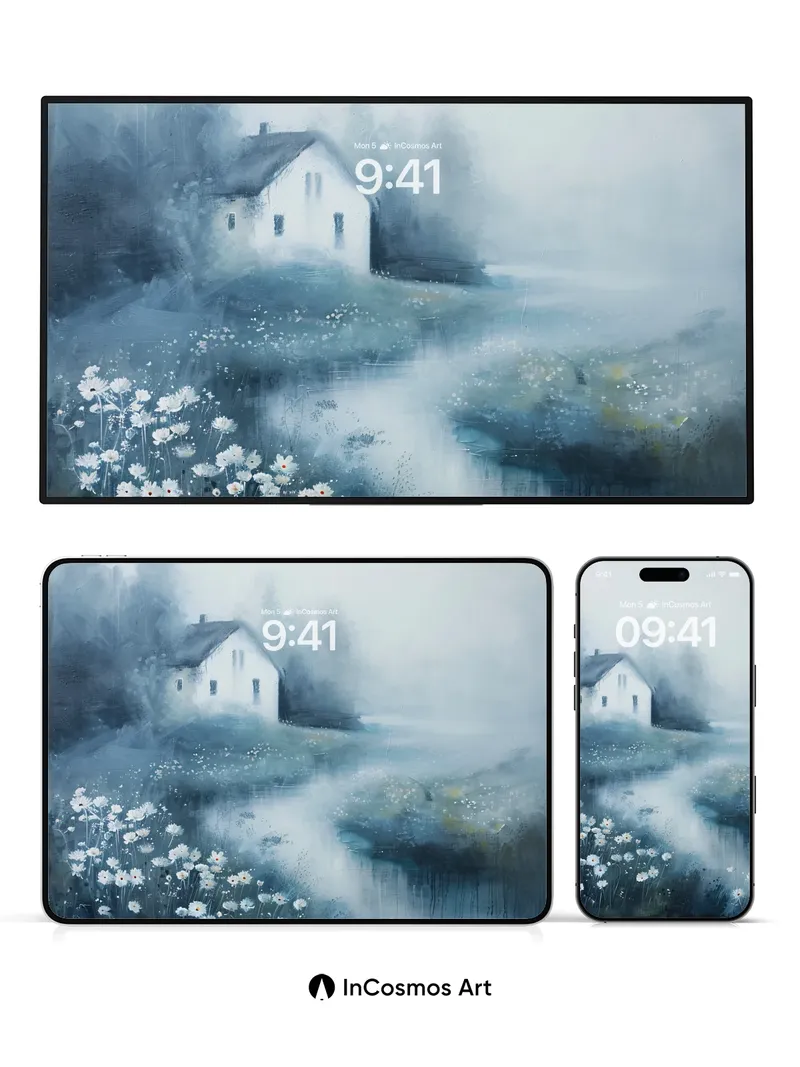 Misty Reverie Wallpaper with Dandelion Whispers