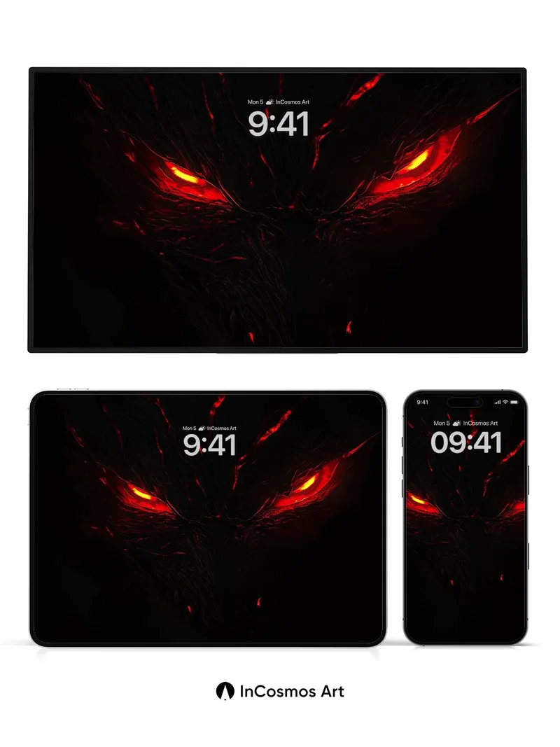 Eternal Ember Wallpaper with Burning Gaze