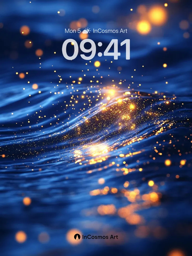 Golden Sparkle Wallpaper with Ocean Currents