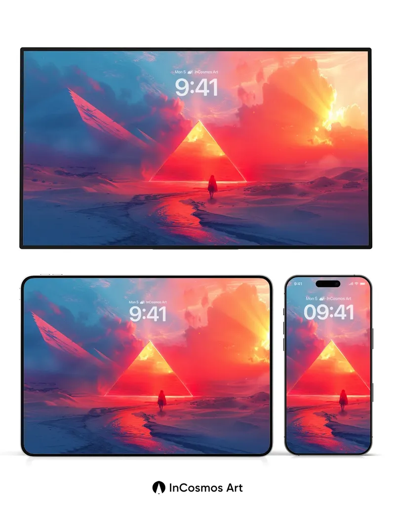 Surreal Prism Wallpaper with Cosmic Horizon