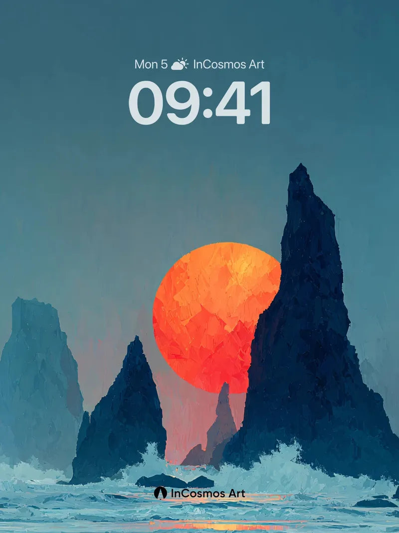 Solitary Sunset Ocean Wallpaper wallpaper for iPhone, iPad & Mac
