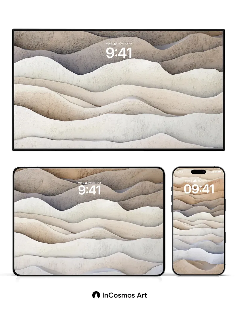 Sculpted Sand Dune Wallpaper with Soft Light Waves
