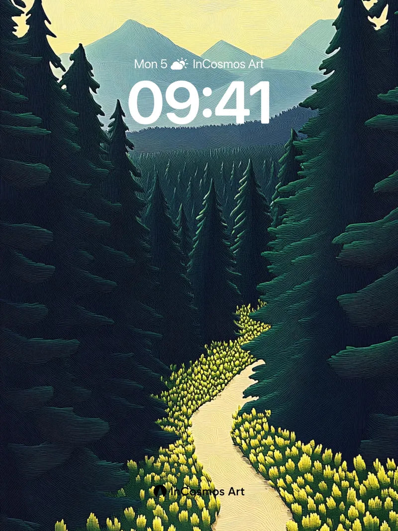 Serenity Trail Wallpaper with Whispering Pines