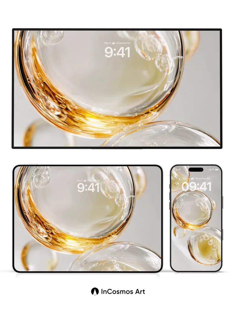 Golden Hush Wallpaper with Bubbled Light