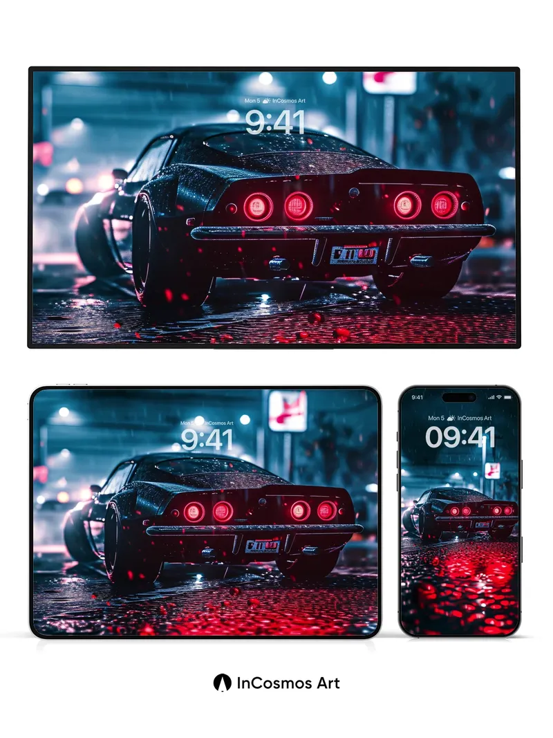 Neon Drizzle Wallpaper with Reflective Pulse