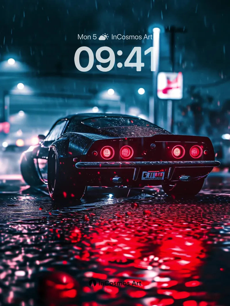 Neon Drizzle Wallpaper with Reflective Pulse