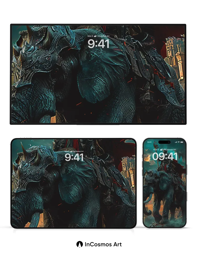 Iron Thunder Wallpaper with War-Elephant Majesty