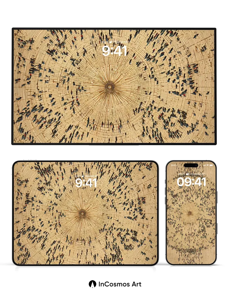 Concentric Pulse Wallpaper with Human Currents