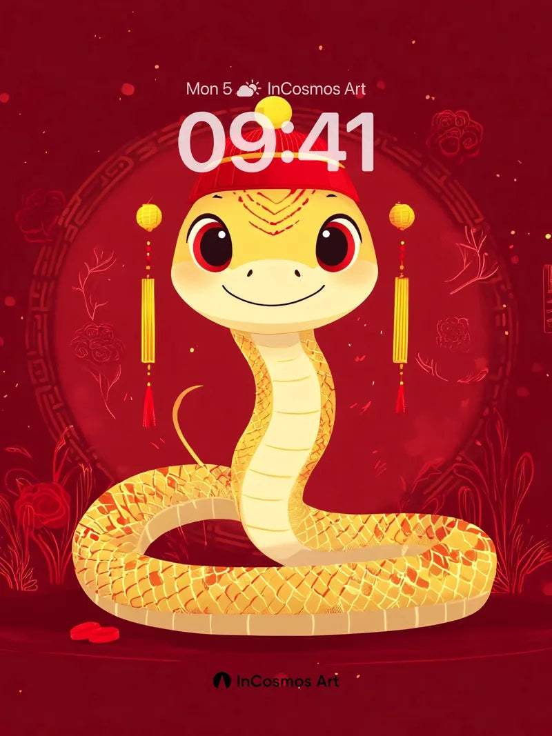 Playful Serpent Wallpaper with Festive Crown wallpaper for iPhone, iPad & Mac
