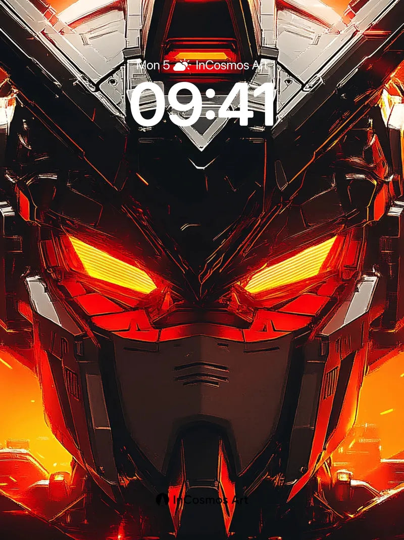 Futurist Titan Wallpaper with Glowing Eyes