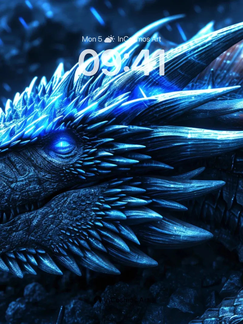 Frostbound Serpent Wallpaper with Electric Scales