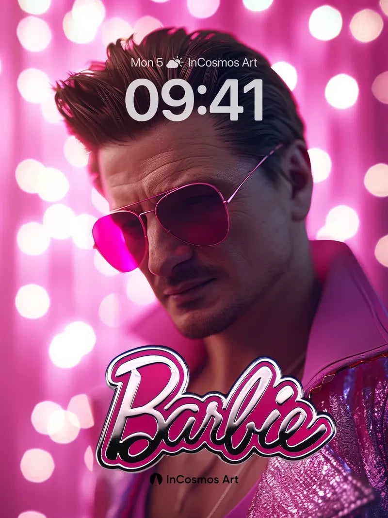 Neon Mirage Wallpaper with Pink Lens Glow