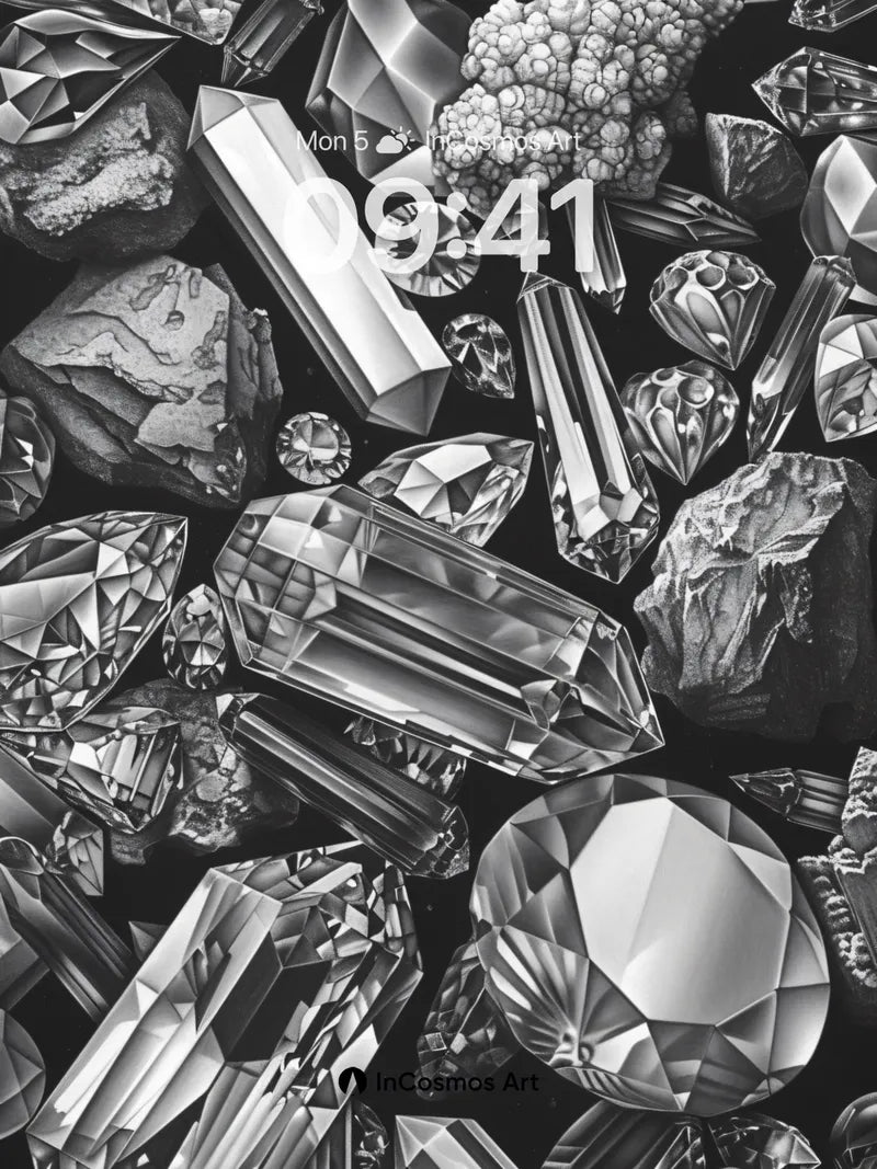 Crystal Lattice Wallpaper with Shimmering Facets