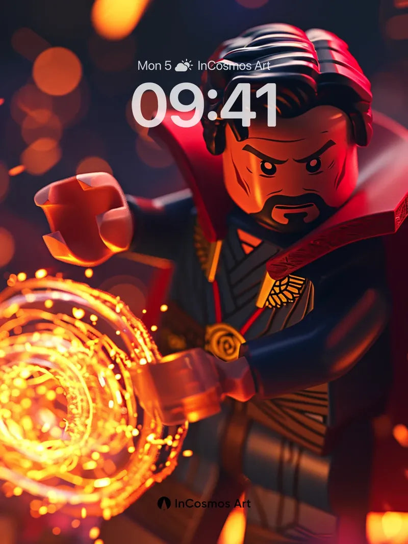 Fiery Sorcerer Wallpaper with Cosmic Energy