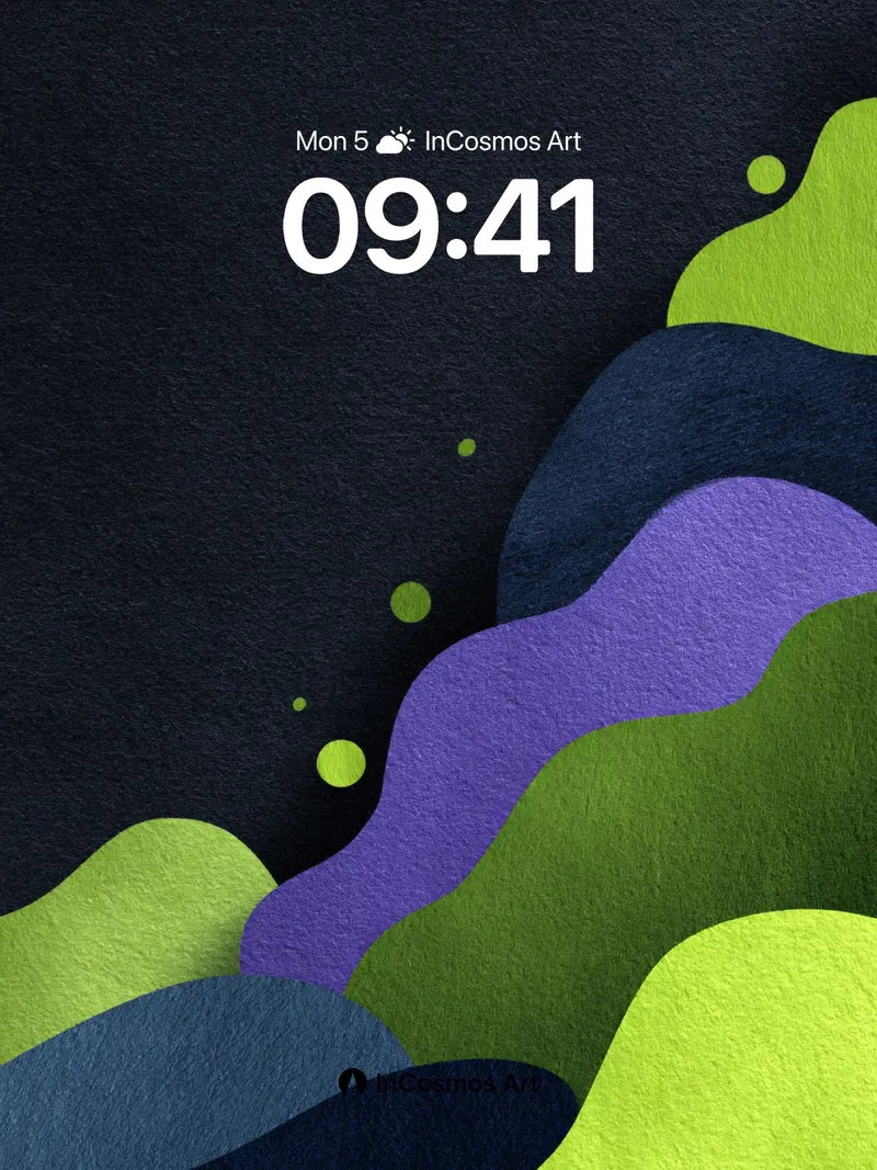 Velvet Wave Wallpaper with Floating Dots