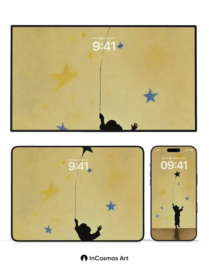 Wondering Starlight Wallpaper with Silhouetted Reach