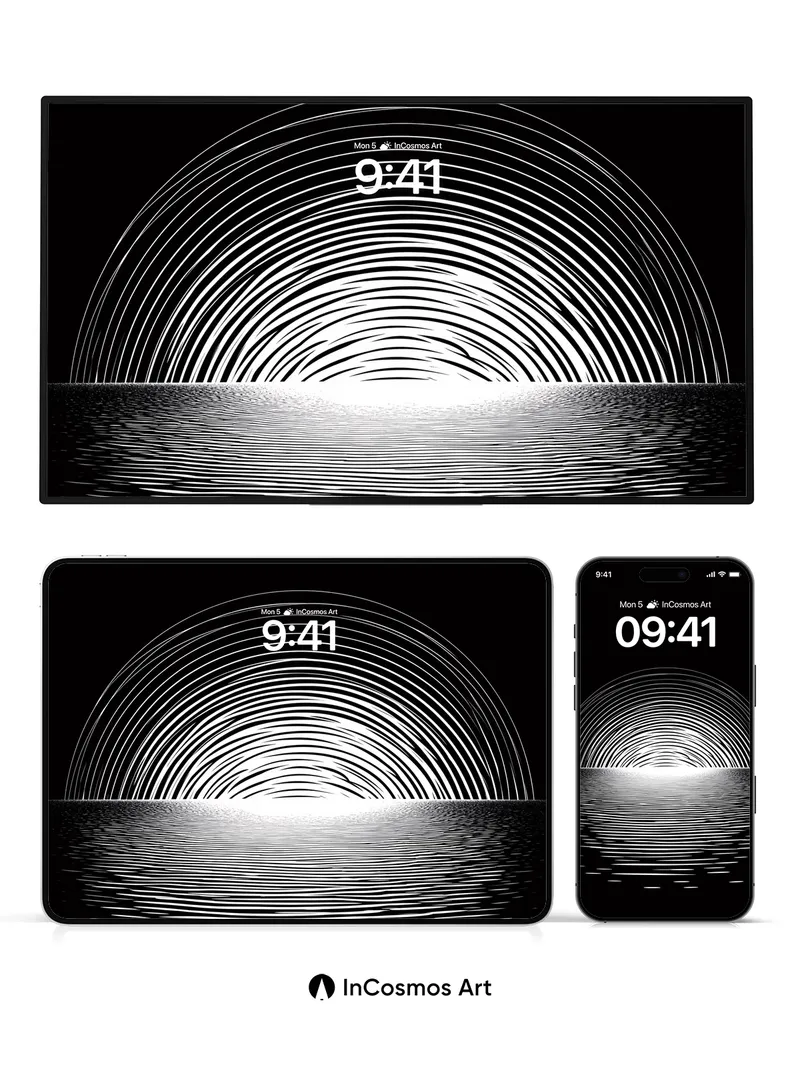 Sonic Horizon Wallpaper with Reflective Lines