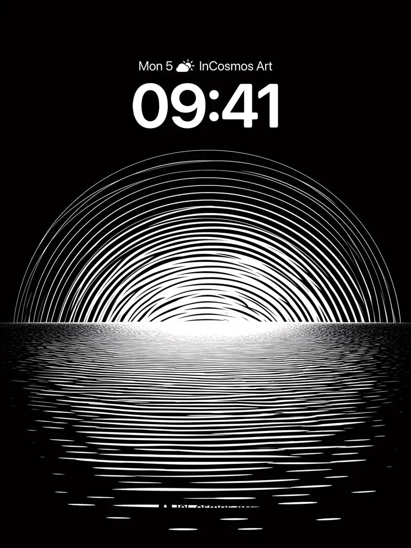 Sonic Horizon Wallpaper with Reflective Lines wallpaper for iPhone, iPad & Mac
