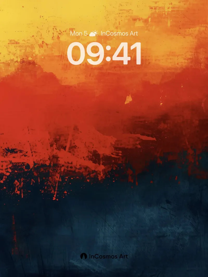 Fiery Horizon Wallpaper with Ashen Depths