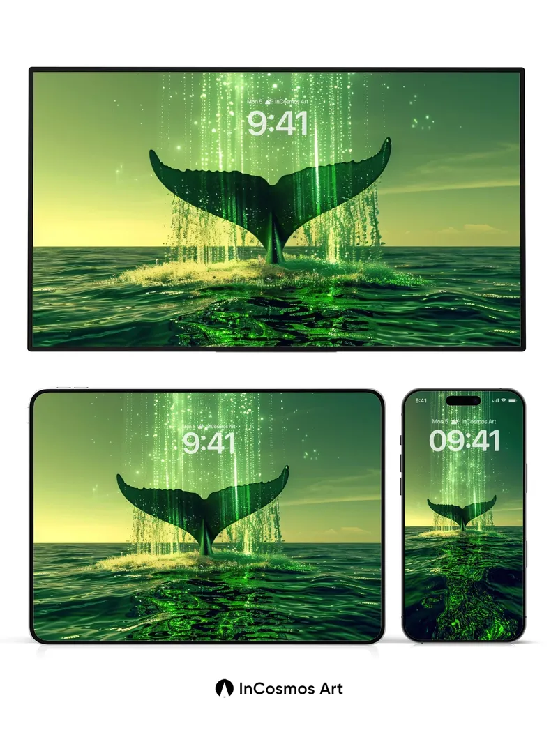 Whispering Depths Wallpaper with Celestial Tail