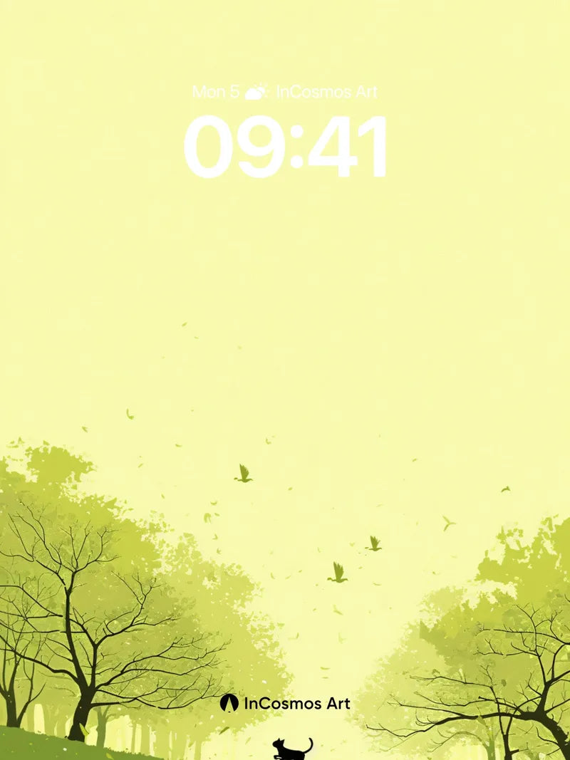 Serenity Meadow Wallpaper with Silent Canine