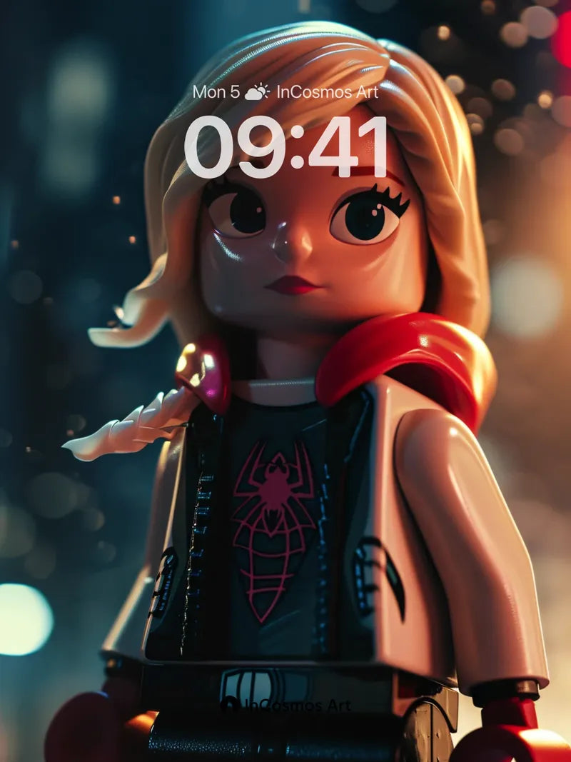 Neon Glow Wallpaper with Lego Heroine