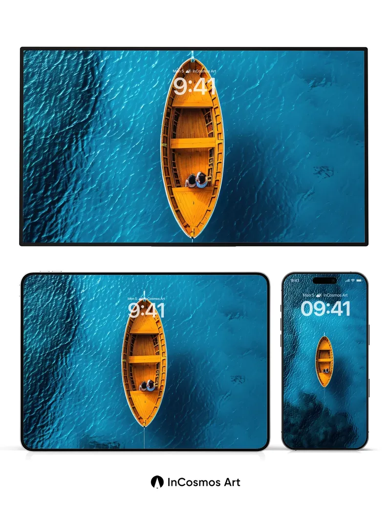 Serenity Drift Wallpaper with Wooden Solitude