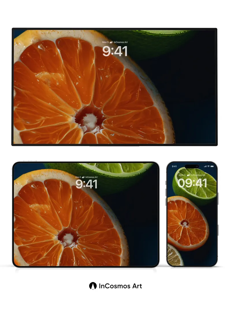 Citrus Pulse Wallpaper with Juicy Depth