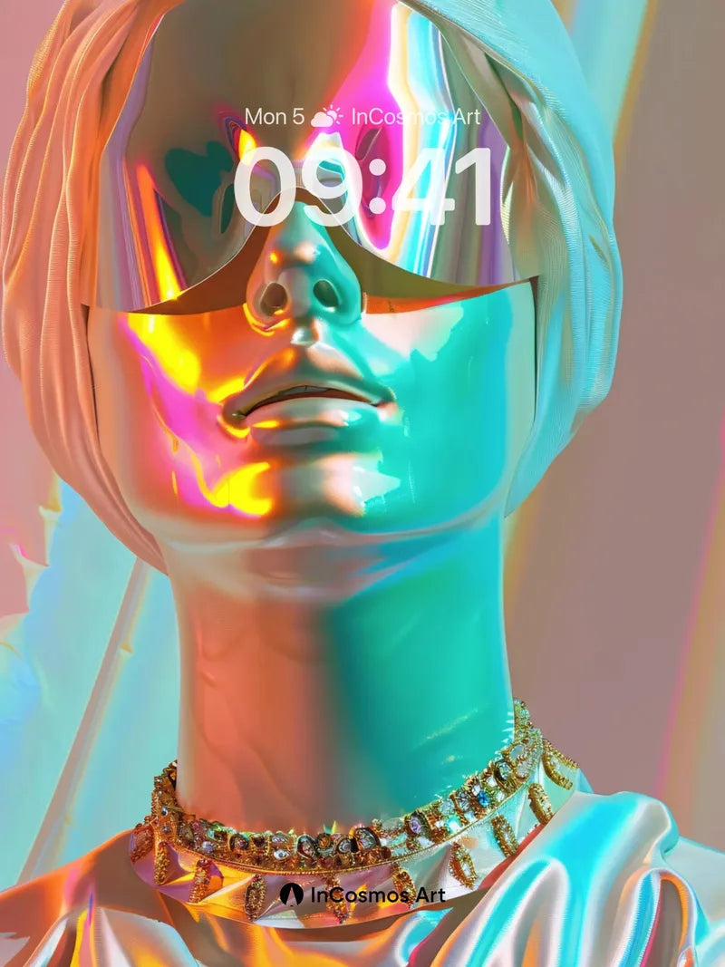 Prismatic Mirage Wallpaper with Liquid Light