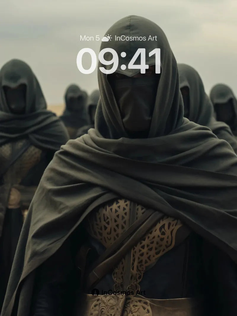 Shadowed Sentinel Wallpaper with Engraved Armor