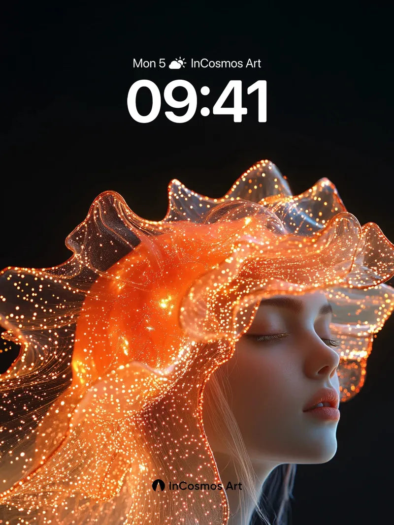 Luminous Veil Wallpaper with Starlight Texture wallpaper for iPhone, iPad & Mac