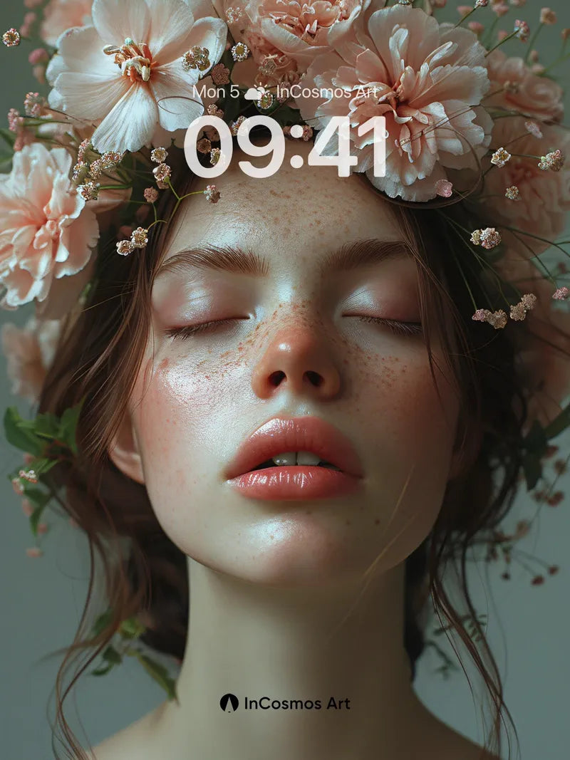 Serene Bloom Wallpaper with Petal Veil wallpaper for iPhone, iPad & Mac