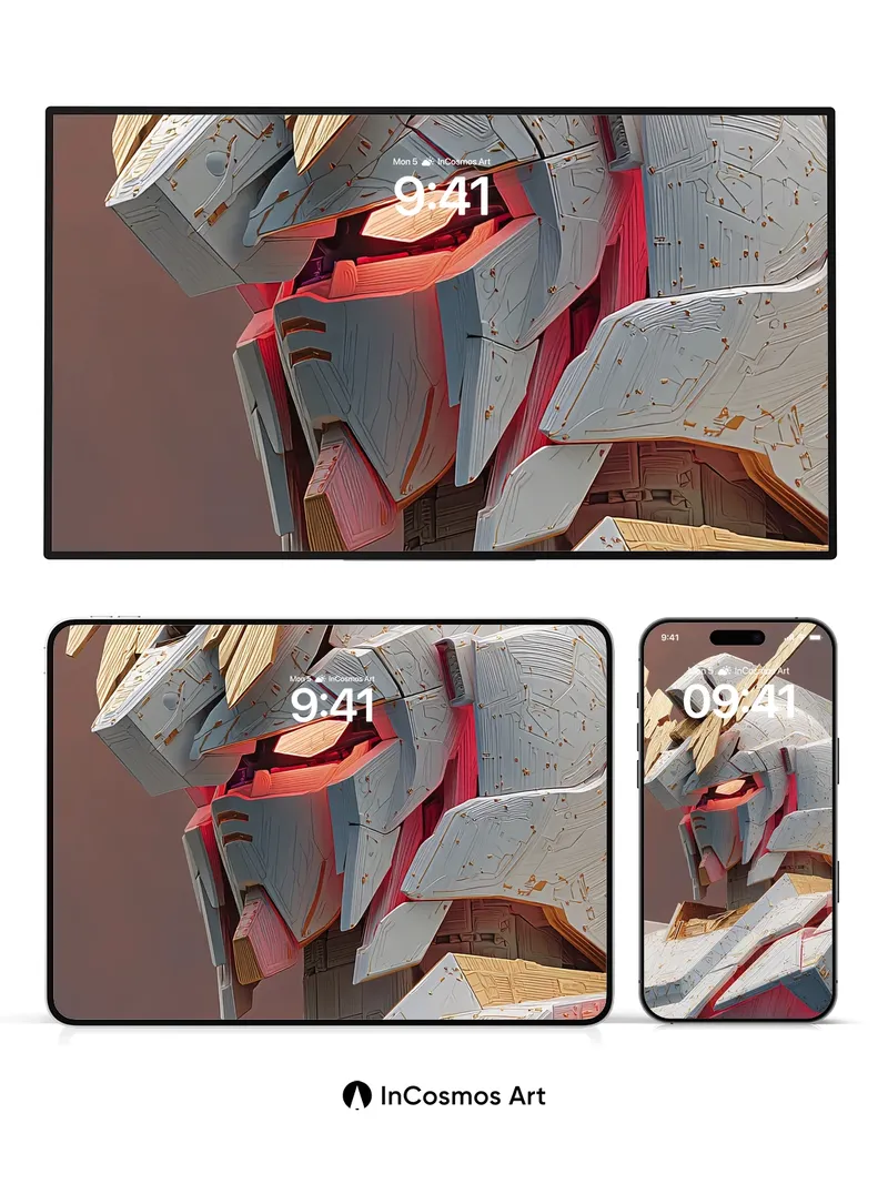 Futuristic Titan Wallpaper with Golden Fractures