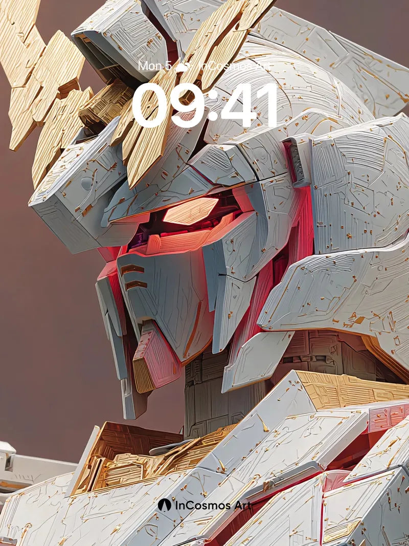 Futuristic Titan Wallpaper with Golden Fractures