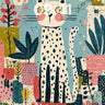 Whimsical Cat Wallpaper with Botanical Patterns wallpaper for iPhone, iPad & Mac